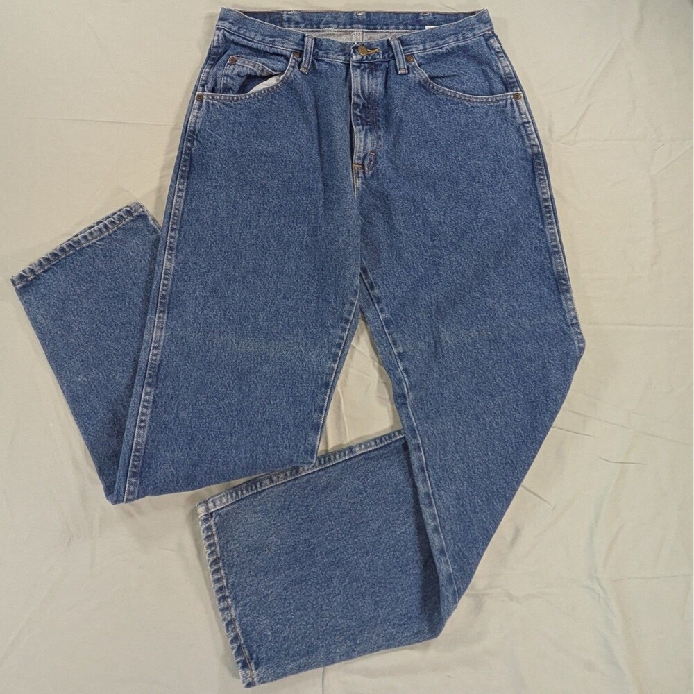 Men's Wrangler Regular Fit Stretch Jeans  Blue 34x30 W pocket